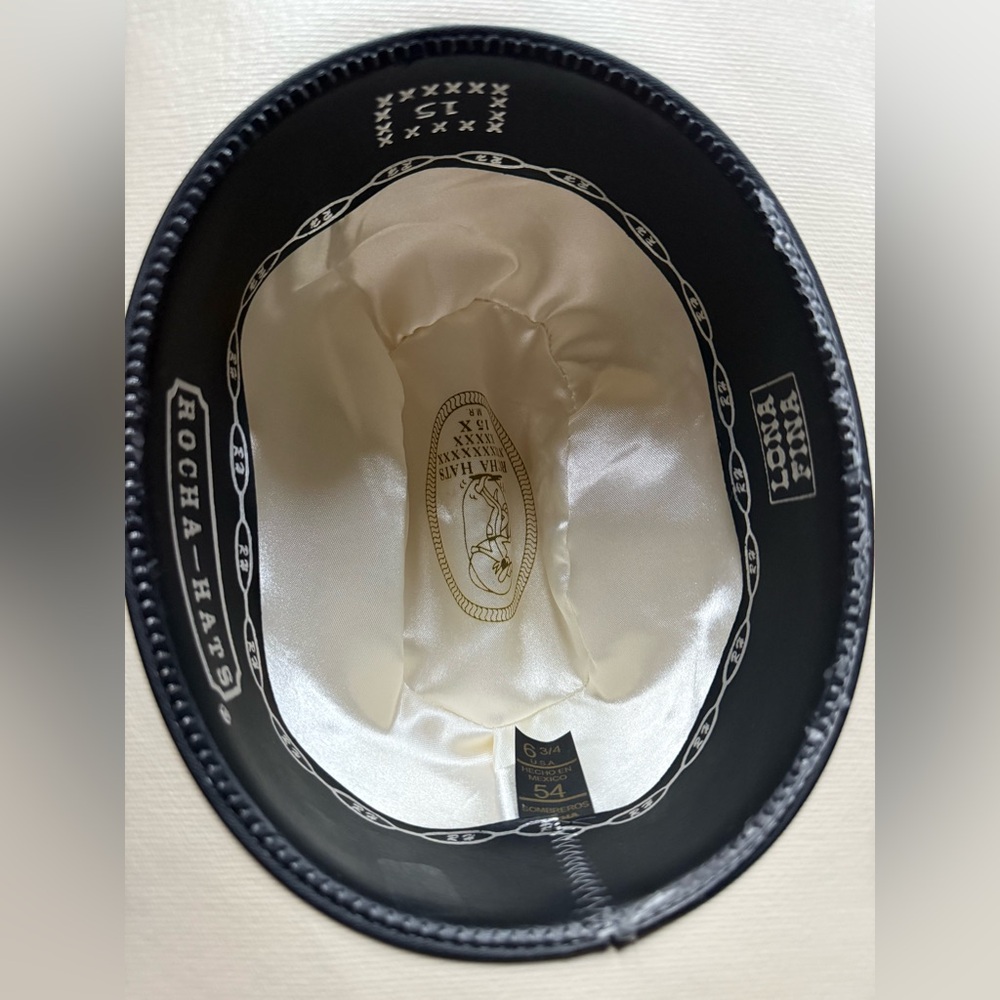 Cowboy hat ivory Rocha Hats sz 6 3/4 - Picture 8 of 9